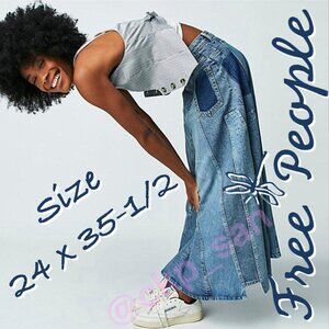 NWOT Free People Molly Denim Maxi Skirt Sz 24